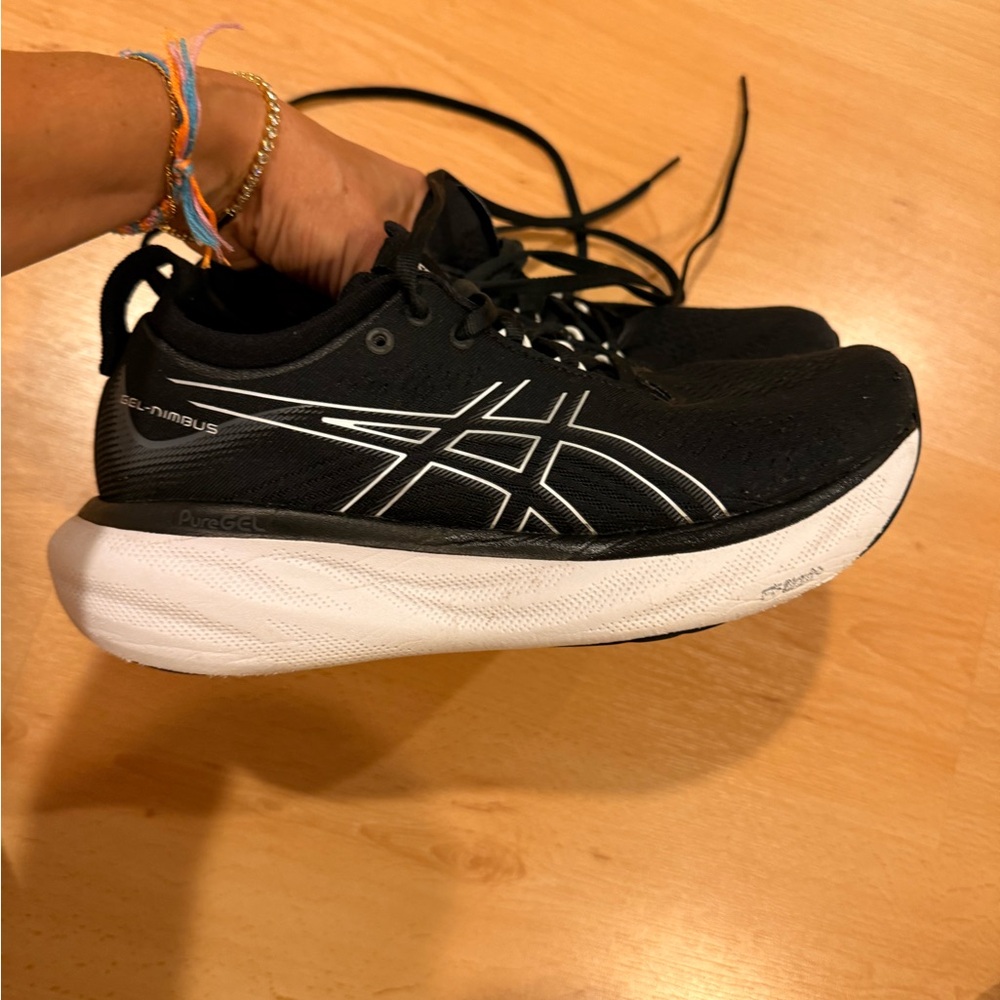 Asics Gel-Nimbus Black & White Running Shoes